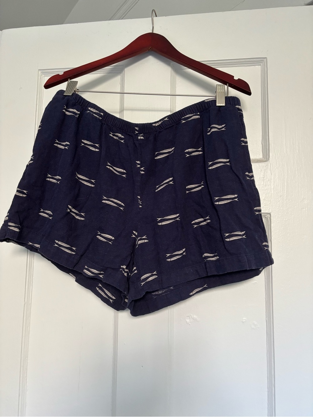 a new day Navy Printed Pull-On Athletic Shorts